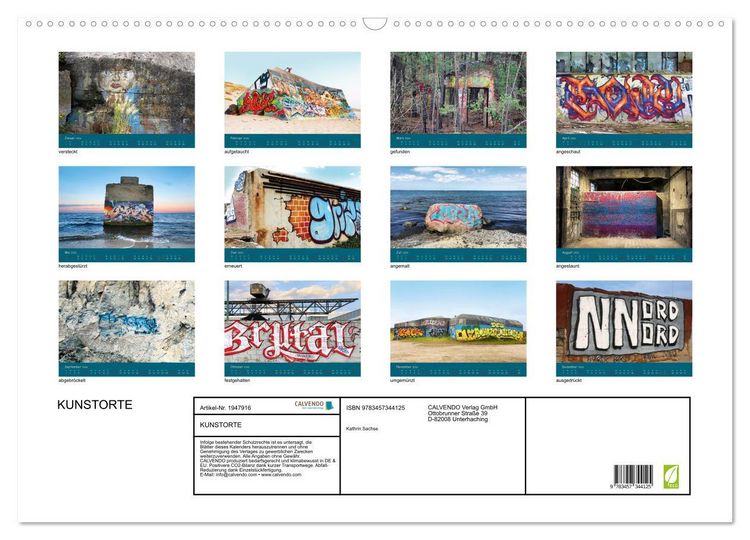 Produktbild: KUNSTORTE (Wandkalender 2026 DIN A2 quer), CALVENDO Monatskalender
