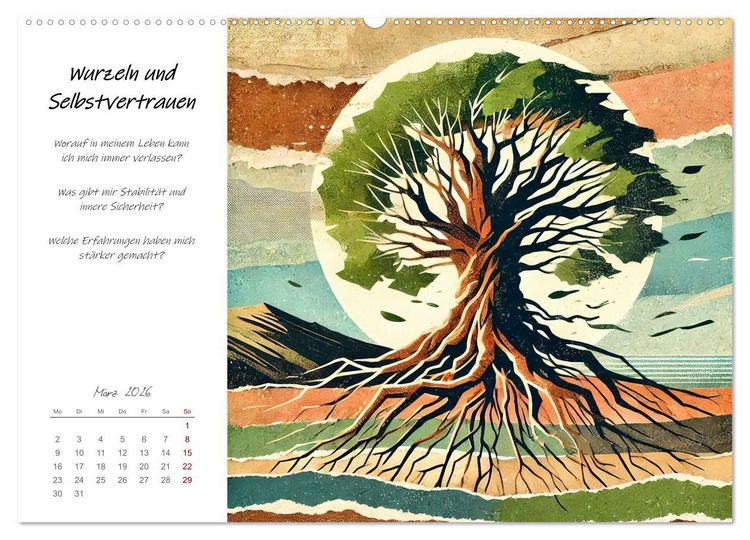 Produktbild: Dein Jahr der St&auml;rke - Reflexionskalender f&uuml;r mehr Selbstbewusstsein (Wandkalender 2026 DIN A2 quer), CALVENDO Monatskalender