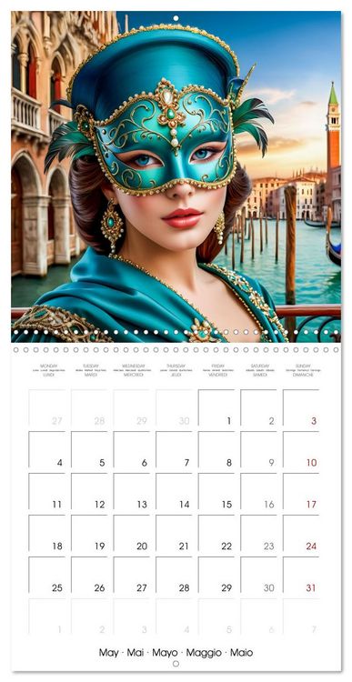 Produktbild: Masks from the realm of fantasy (Wall Calendar 2026 12 &times; 12 Inch) CALVENDO 12 Month Wall Calendar