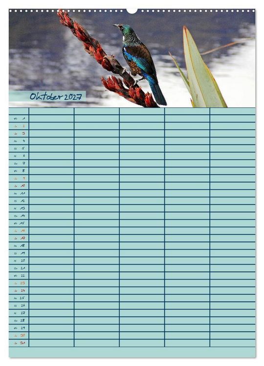 Produktbild: Tierischer Familienplaner (Wandkalender 2027 DIN A2 hoch), CALVENDO Monatskalender