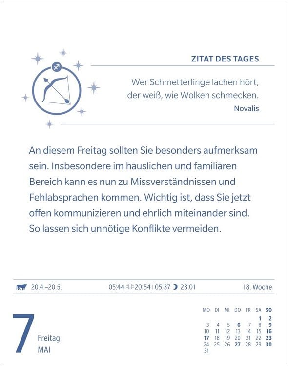 Produktbild: Sch&uuml;tze Sternzeichenkalender 2027 - Tagesabrei&szlig;kalender - Ihr Horoskop f&uuml;r jeden Tag
