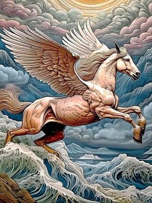 Produktbild: CALVENDO Puzzle Pegasus | 1000 Teile Lege-Gr&ouml;&szlig;e 64x48cm Foto-Puzzle f&uuml;r gl&uuml;ckliche Stunden