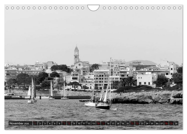 Produktbild: Mallorca monochrom (Wandkalender 2026 DIN A4 quer), CALVENDO Monatskalender