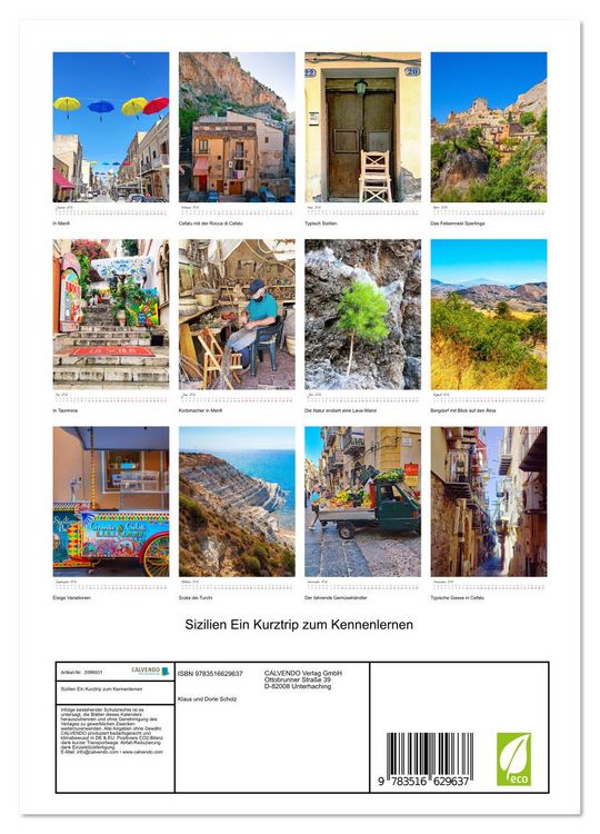 Produktbild: Sizilien Ein Kurztrip zum Kennenlernen (Wandkalender 2026 DIN A4 hoch), CALVENDO Monatskalender