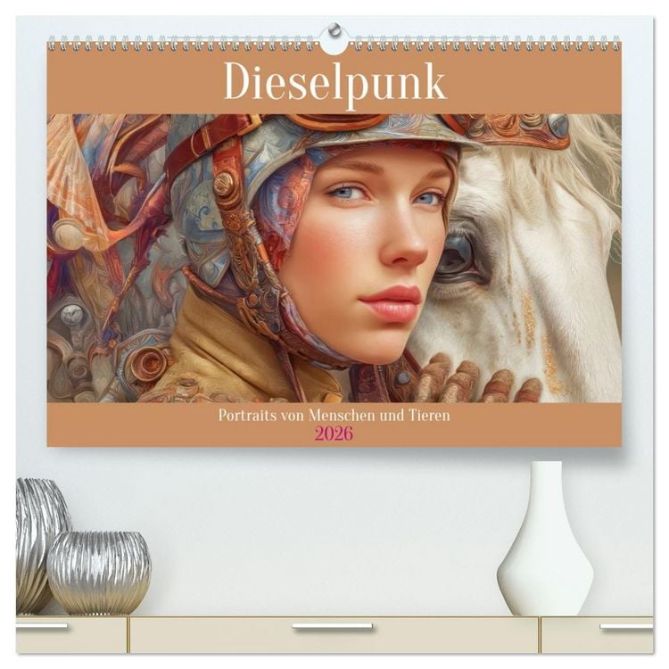 Produktbild: Dieselpunk - Portraits von Menschen und Tieren (hochwertiger Premium Wandkalender 2026 DIN A2 quer), Kunstdruck in Hochglanz