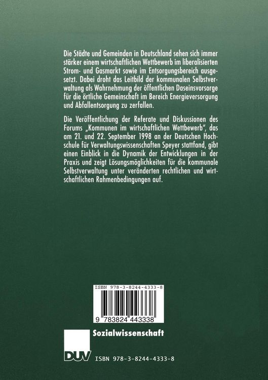 Produktbild: Kommunen im wirtschaftlichen Wettbewerb