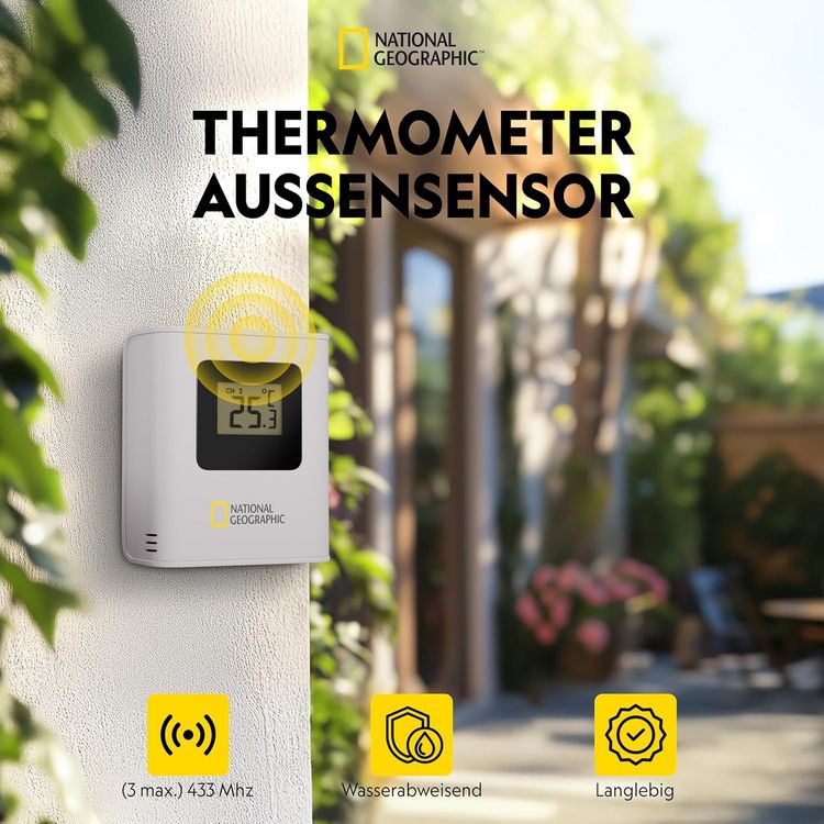 Produktbild: Bresser 13872 - NATIONAL GEOGRAPHIC Funkwetterstation Transparent, drahtlos