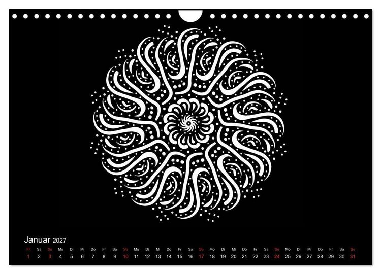 Produktbild: Entspannung und Ruhe durch Mandalas (Wandkalender 2027 DIN A4 quer), CALVENDO Monatskalender