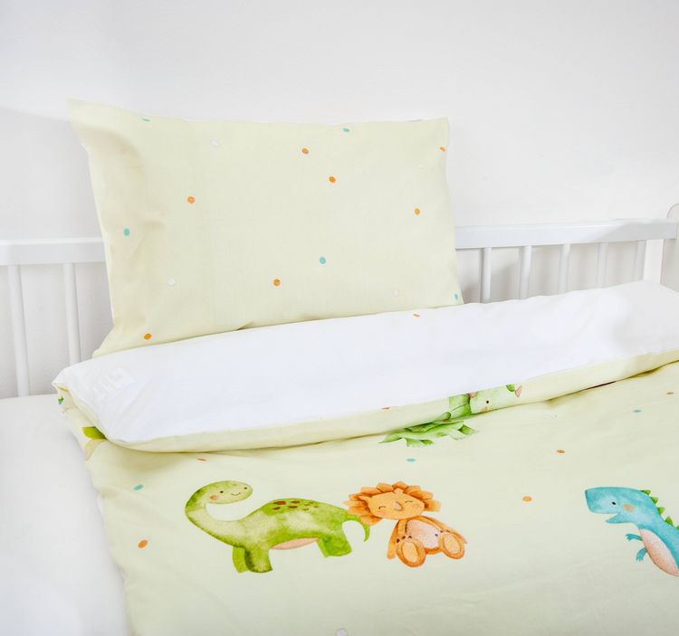 Produktbild: babybest&reg; 2485230063 - Dinos Bettw&auml;sche (Made in Green), 40x60 cm + 100x135 cm, 100% Baumwolle