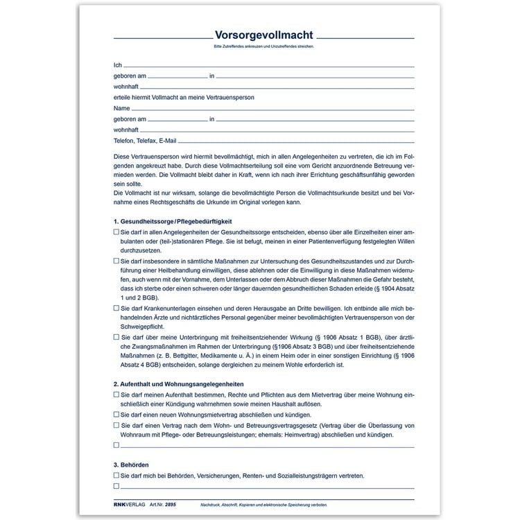 Rnk Rasmi RNK Patientenverfügung mit allen notwendigen Formularen DIN C5 kaufen