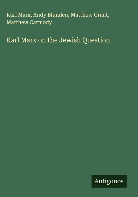 Produktbild: Karl Marx on the Jewish Question