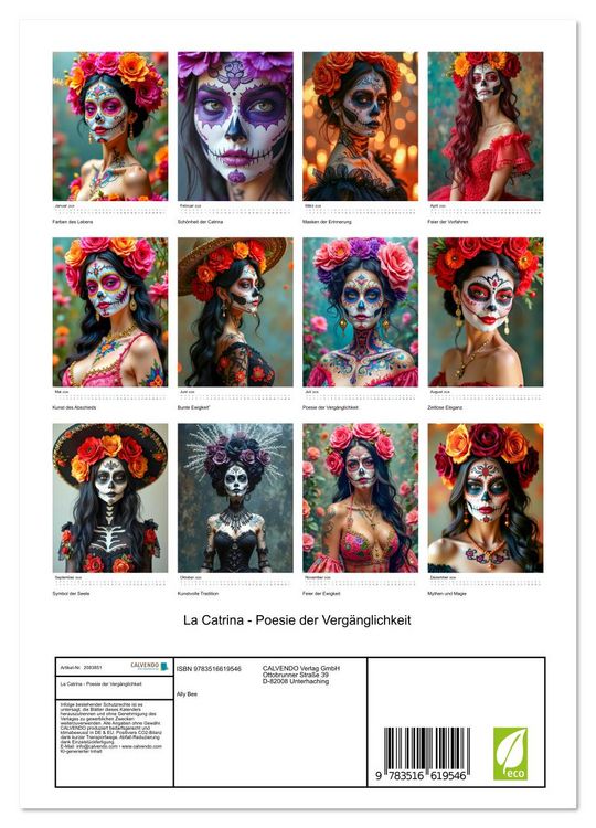 Produktbild: La Catrina - Poesie der Verg&auml;nglichkeit (Wandkalender 2026 DIN A4 hoch), CALVENDO Monatskalender