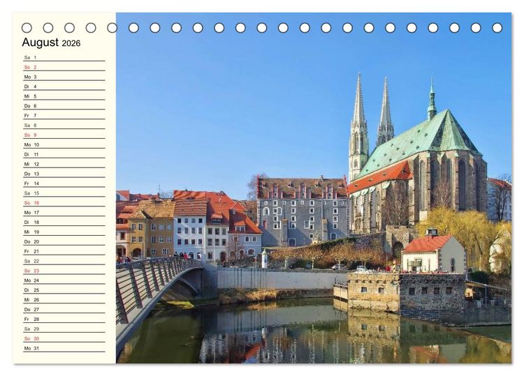 Produktbild: G&ouml;rlitz - Die Perle Niederschlesiens (Tischkalender 2026 DIN A5 quer), CALVENDO Monatskalender