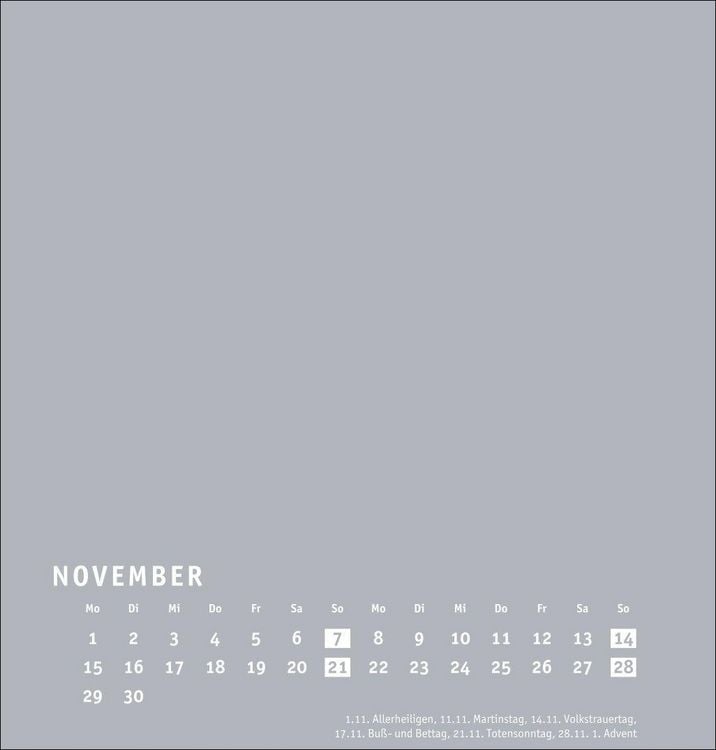 Produktbild: Premium-Bastelkalender silbergrau mittel 2027
