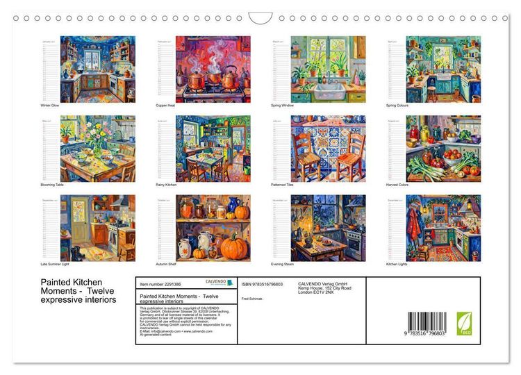 Produktbild: Painted Kitchen Moments - Twelve expressive interiors (Wall Calendar 2027 DIN A3 landscape), CALVENDO 12 Month Wall Calendar