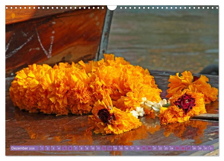 Produktbild: Asien - Farbenfrohe Blumenketten (Wandkalender 2026 DIN A3 quer), CALVENDO Monatskalender