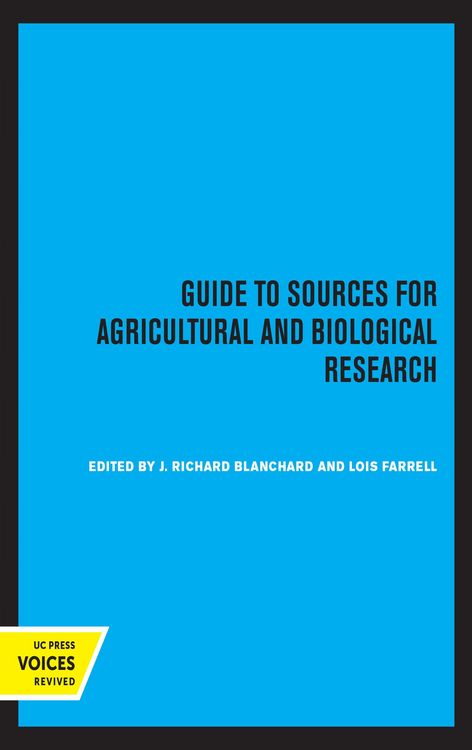 Produktbild: Guide to Sources for Agricultural and Biological Research