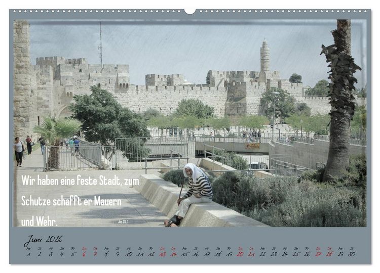 Produktbild: Mit der Bibel in der Hand durch das Heilige Land - Jerusalem (Wandkalender 2026 DIN A2 quer), CALVENDO Monatskalender