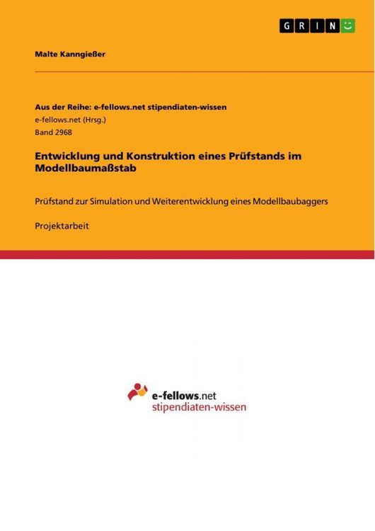 Produktbild: Entwicklung und Konstruktion eines Pr&uuml;fstands im Modellbauma&szlig;stab
