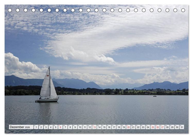 Produktbild: Das Blaue Land - Himmel, Seen und Berge im bayerischen Voralpenland (Tischkalender 2026 DIN A5 quer), CALVENDO Monatskalender