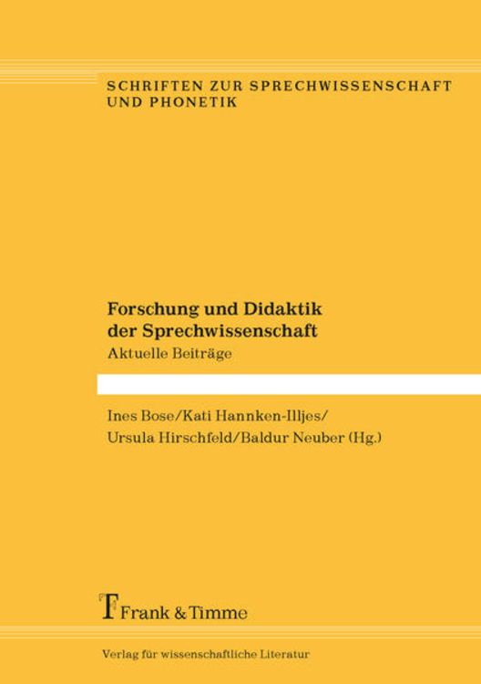 Produktbild: Forschung und Didaktik der Sprechwissenschaft