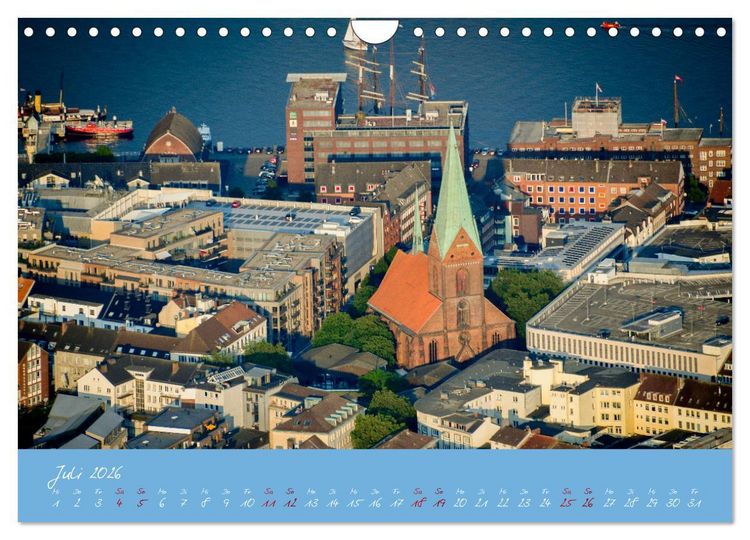 Produktbild: Kiel aus der Luft - Die Stadt an der F&ouml;rde aus dem Ballon fotografiert (Wandkalender 2026 DIN A4 quer), CALVENDO Monatskalender