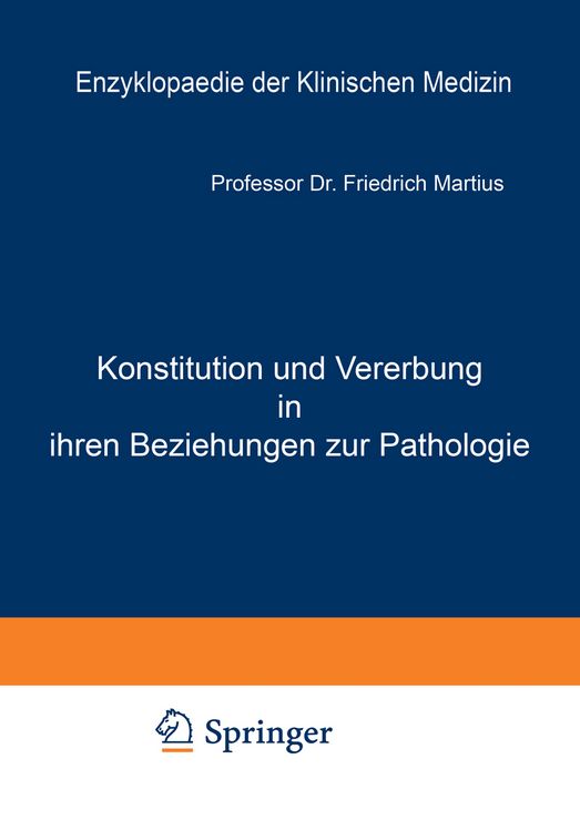 Produktbild: Konstitution und Vererbung in ihren Beziehungen zur Pathologie