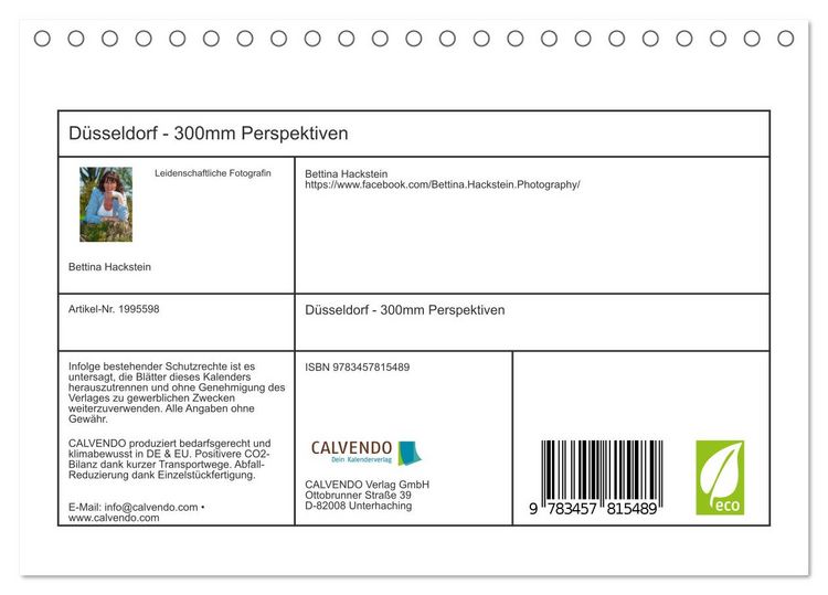 Produktbild: D&uuml;sseldorf - 300mm Perspektiven (Tischkalender 2026 DIN A5 quer), CALVENDO Monatskalender