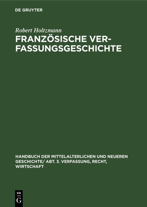 Produktbild: Franz&ouml;sische Verfassungsgeschichte