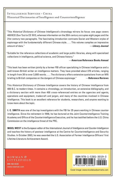 Produktbild: Historical Dictionary of Chinese Intelligence