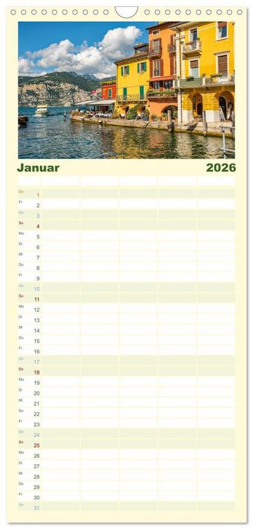 Produktbild: Familienplaner 2026 - Malcesine am Gardasee mit 5 Spalten (Wandkalender, 21 x 45 cm) CALVENDO