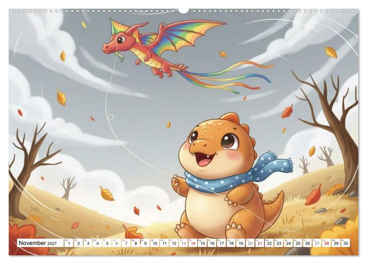Produktbild: Dino-Babys Jahresreise (Wandkalender 2027 DIN A2 quer), CALVENDO Monatskalender