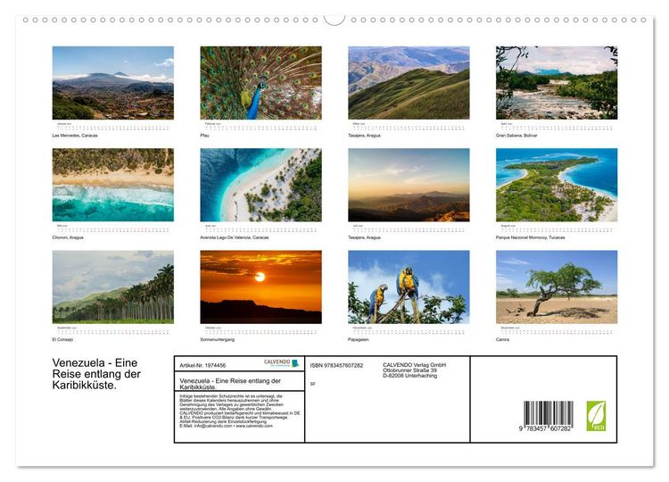 Produktbild: Venezuela - Eine Reise entlang der Karibikk&uuml;ste. (Wandkalender 2026 DIN A2 quer), CALVENDO Monatskalender