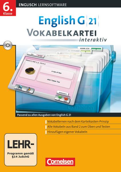 Produktbild: English G 21 - Vokabelkarteien interaktiv - Lernsoftware zu allen Ausgaben - Band 2: 6. Schuljahr