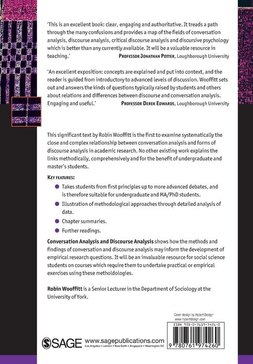 Produktbild: Conversation Analysis and Discourse Analysis