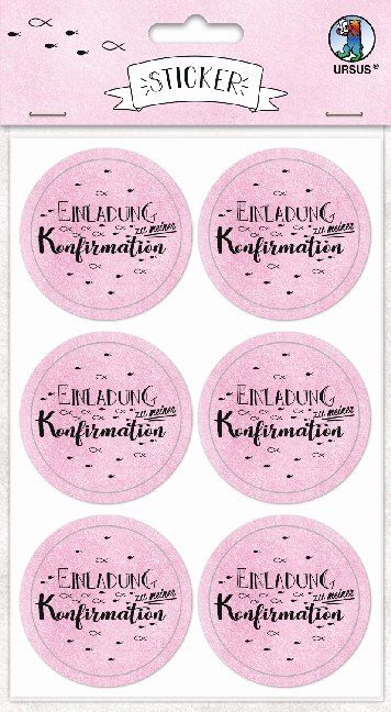 Produktbild: URSUS 24 Sticker "Einladung zu meiner Konfirmation", rosa