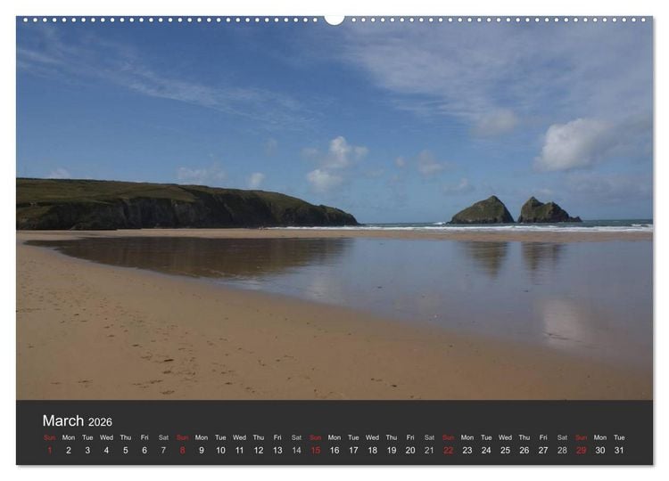 Produktbild: Sights and Views in Cornwall (High Quality Premium Wall Calendar 2026 DIN A2 landscape),CALVENDO 12 Month Wall Calendar