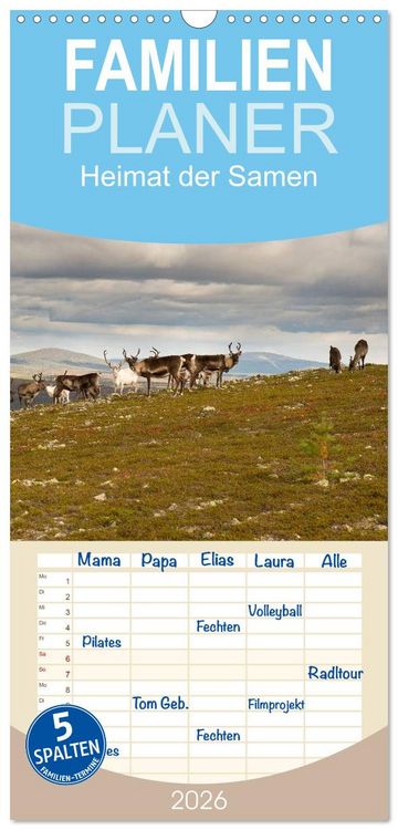 Produktbild: Familienplaner 2026 - Heimat der Samen mit 5 Spalten (Wandkalender, 21 x 45 cm) CALVENDO