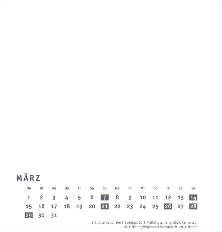 Produktbild: Premium-Bastelkalender wei&szlig; mittel 2027