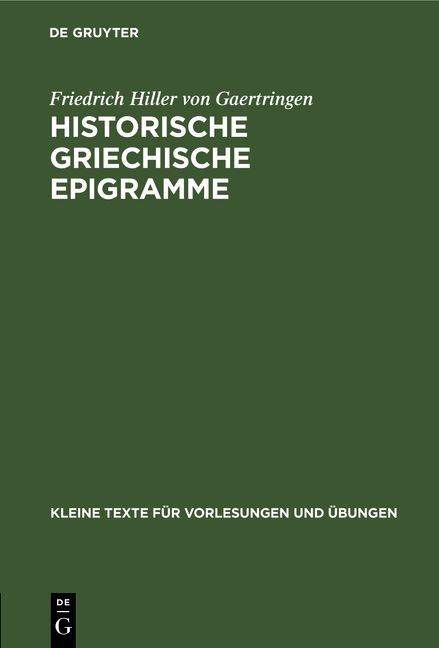 Produktbild: Historische griechische Epigramme