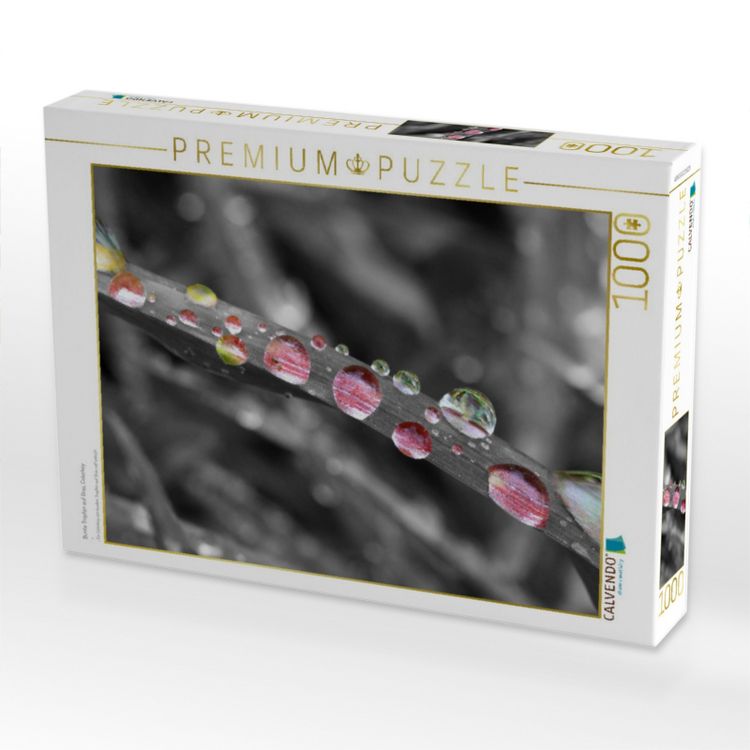 Produktbild: CALVENDO Puzzle Bunte Tropfen auf Gras, Colorkey | 1000 Teile Lege-Gr&ouml;&szlig;e 64x48cm Foto-Puzzle f&uuml;r gl&uuml;ckliche Stunden