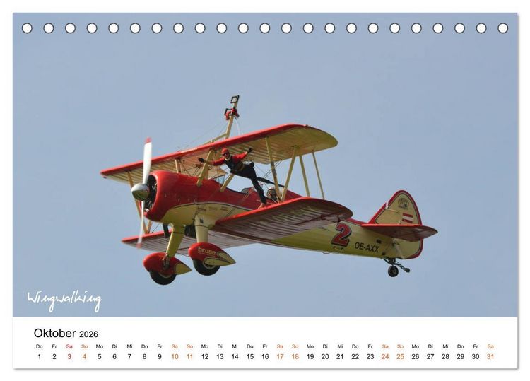 Produktbild: Die Faszination. Flugzeuge am Himmel (Tischkalender 2026 DIN A5 quer), CALVENDO Monatskalender