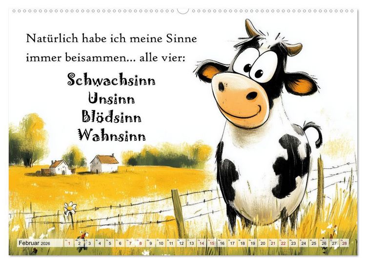 Produktbild: Kuhle Spr&uuml;che (Wandkalender 2026 DIN A2 quer), CALVENDO Monatskalender