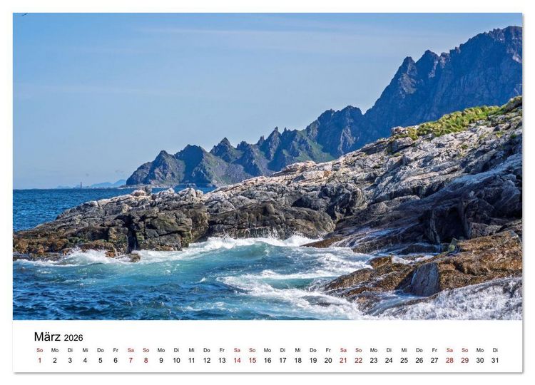 Produktbild: Inseln im Nordmeer - Lofoten-And&oslash;ya-Senja (hochwertiger Premium Wandkalender 2026 DIN A2 quer), Kunstdruck in Hochglanz
