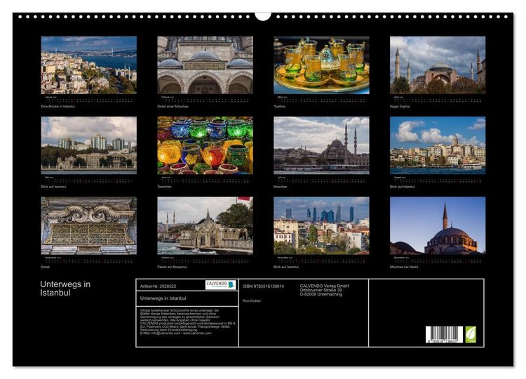 Produktbild: Unterwegs in Istanbul (Wandkalender 2026 DIN A2 quer), CALVENDO Monatskalender
