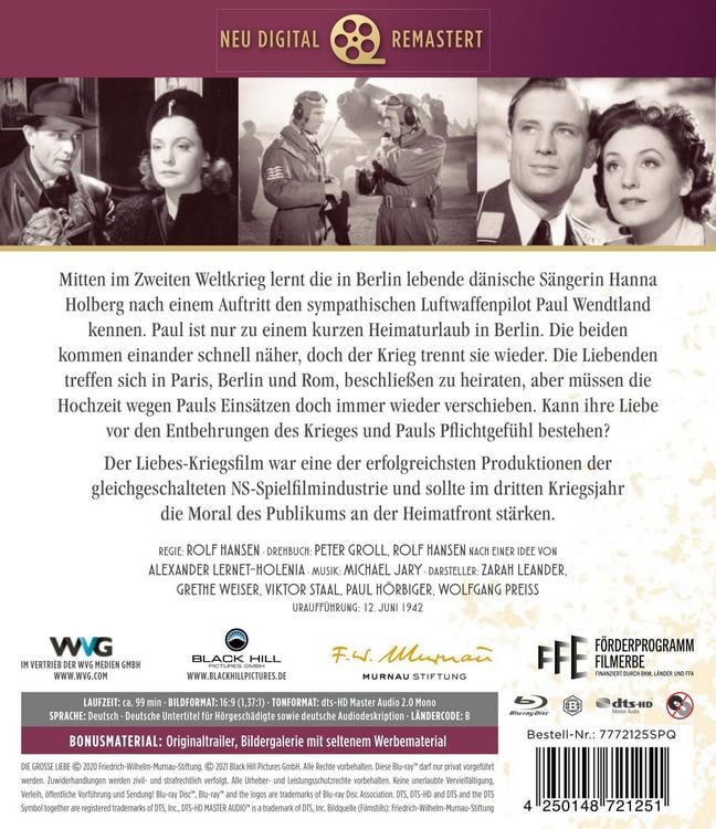 Produktbild: Deutsche Filmklassiker - Die gro&szlig;e Liebe
