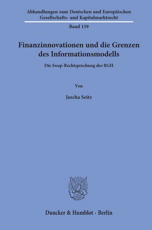 Produktbild: Finanzinnovationen und die Grenzen des Informationsmodells.