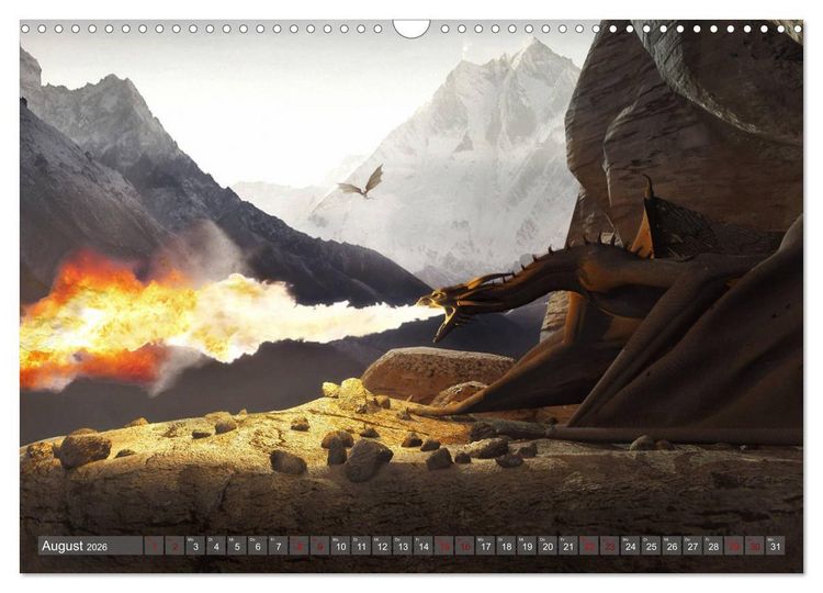 Produktbild: Helden, Drachen und Magie (Wandkalender 2026 DIN A3 quer), CALVENDO Monatskalender