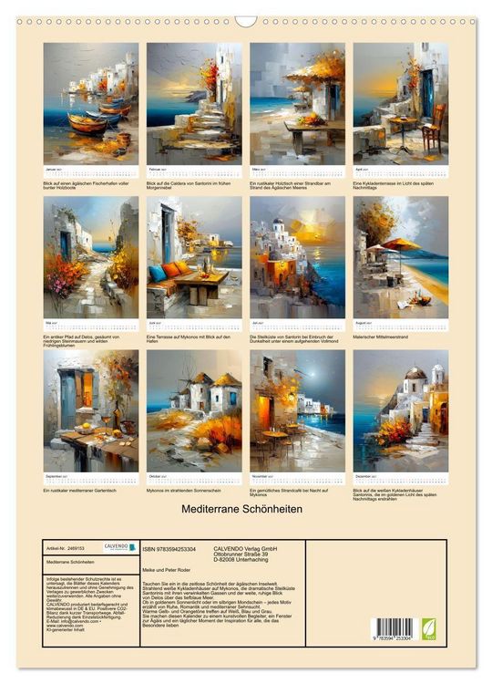 Produktbild: Mediterrane Sch&ouml;nheiten (Wandkalender 2027 DIN A2 hoch), CALVENDO Monatskalender