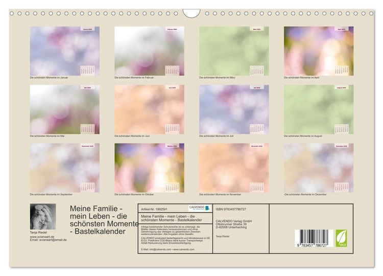 Produktbild: Meine Familie - mein Leben - die sch&ouml;nsten Momente - Bastelkalender (Wandkalender 2026 DIN A3 quer), CALVENDO Monatskalender